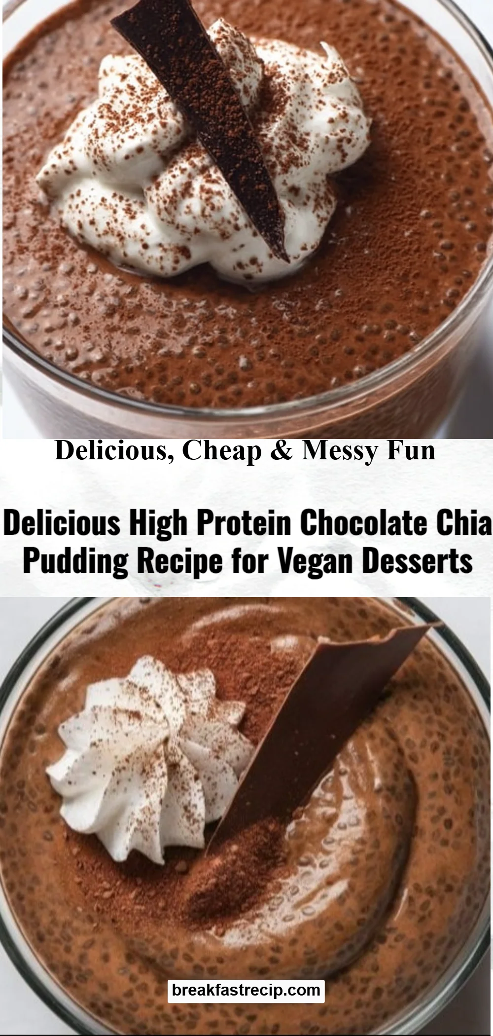High Protein Chocolate Chia Seed Pudding