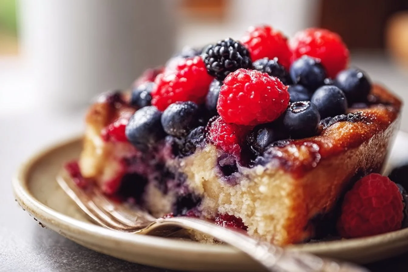 High Protein Triple Berry Bake