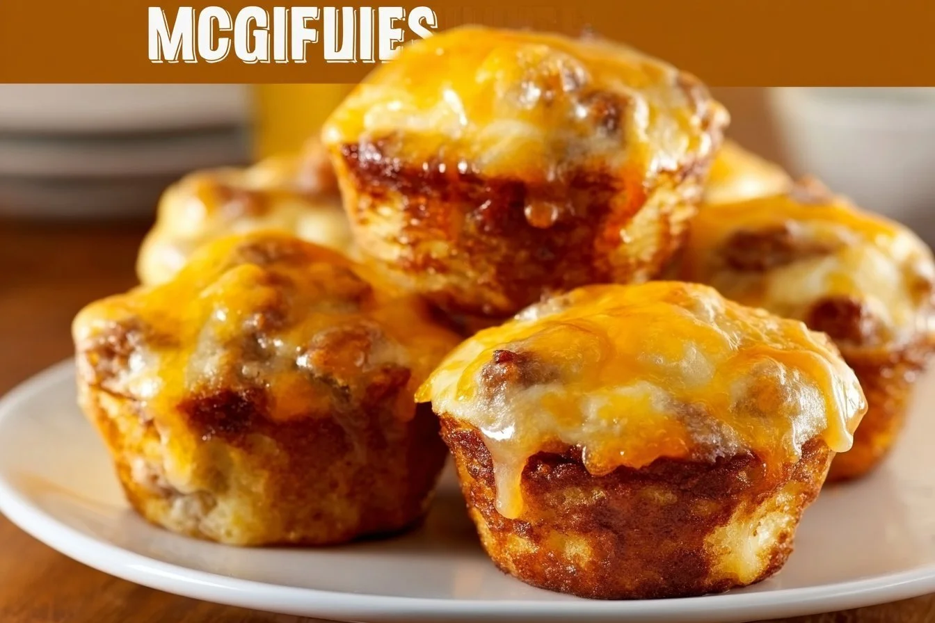 Delicious homemade McGriddle Muffins stacked on a plate