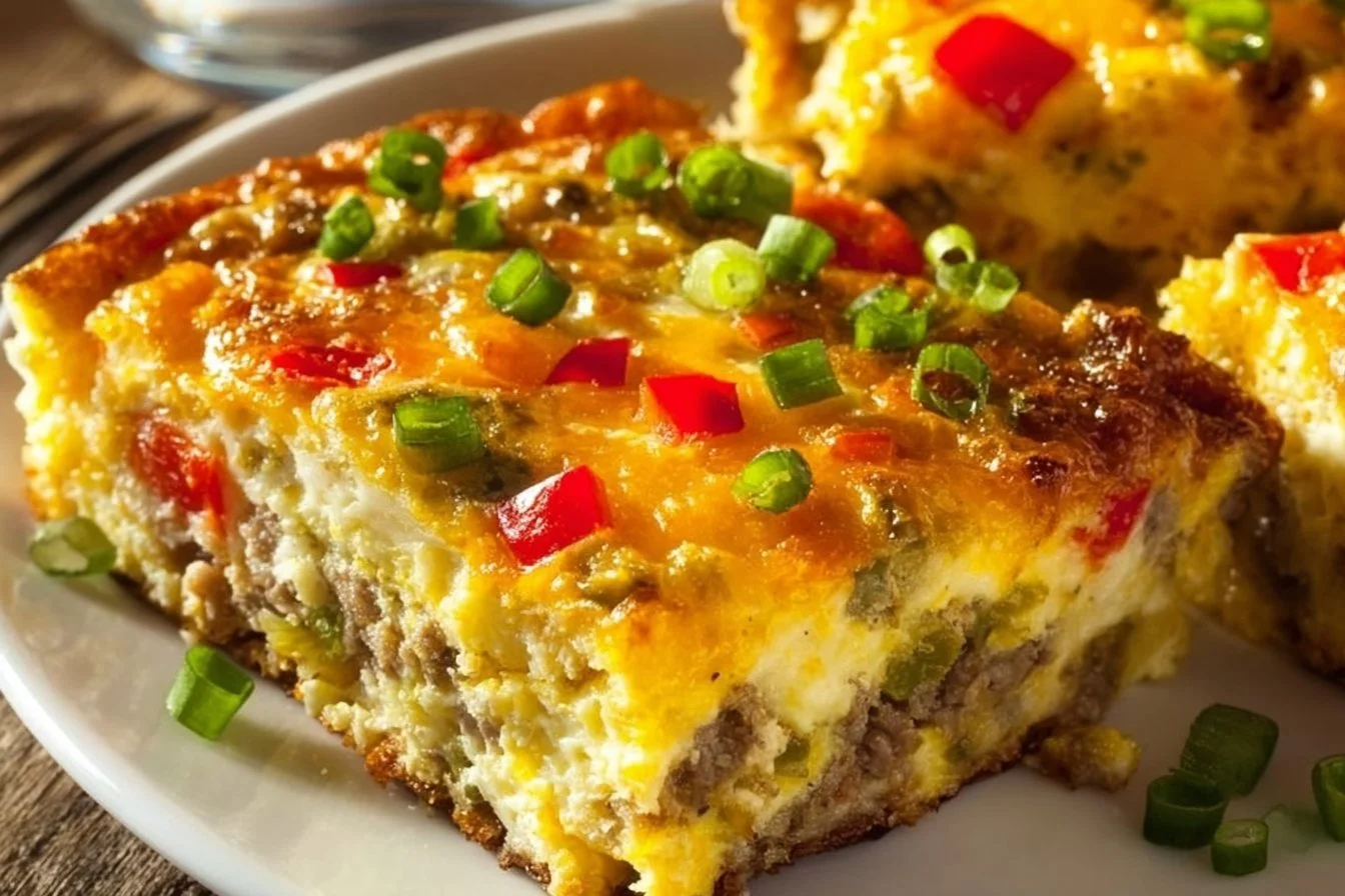 Delicious Pioneer Woman breakfast casserole served in a baking dish