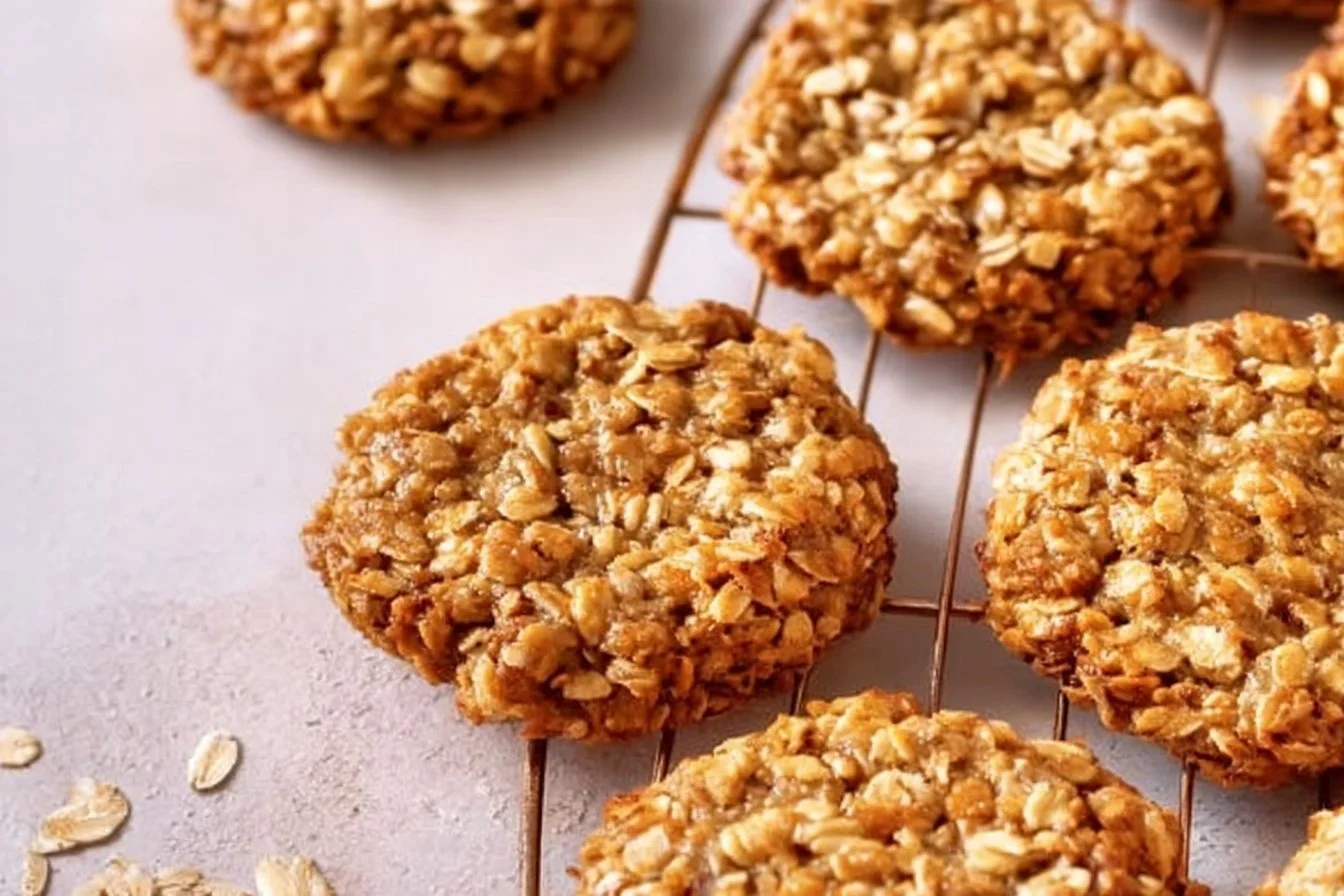 Healthy protein oatmeal cookies on a plate, delicious and nutritious snack option.