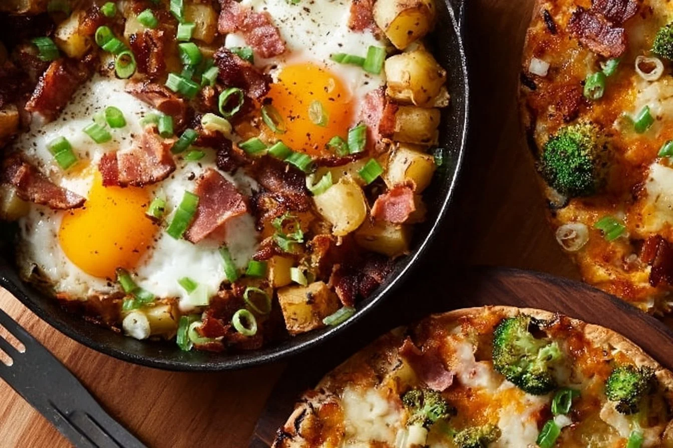 Tropical green smoothie bowl with fruits and toppings