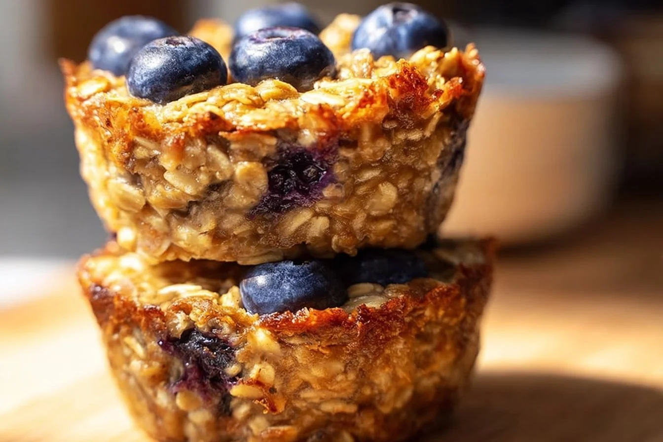 Blueberry Banana Baked Oatmeal Cups 6 Blueberry Banana Baked Oatmeal Cups
