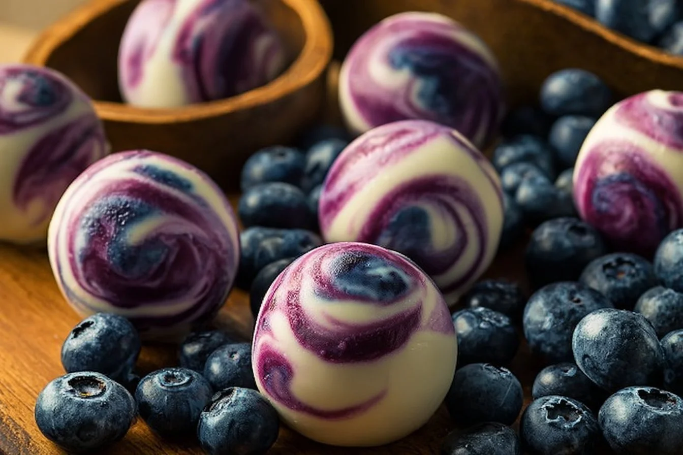 Blueberry Greek Yogurt Bites - healthy snack packed with real blueberries