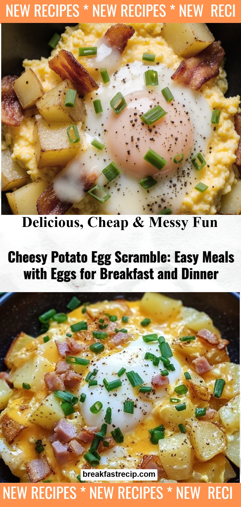 Cheesy Potato Egg Scramble
