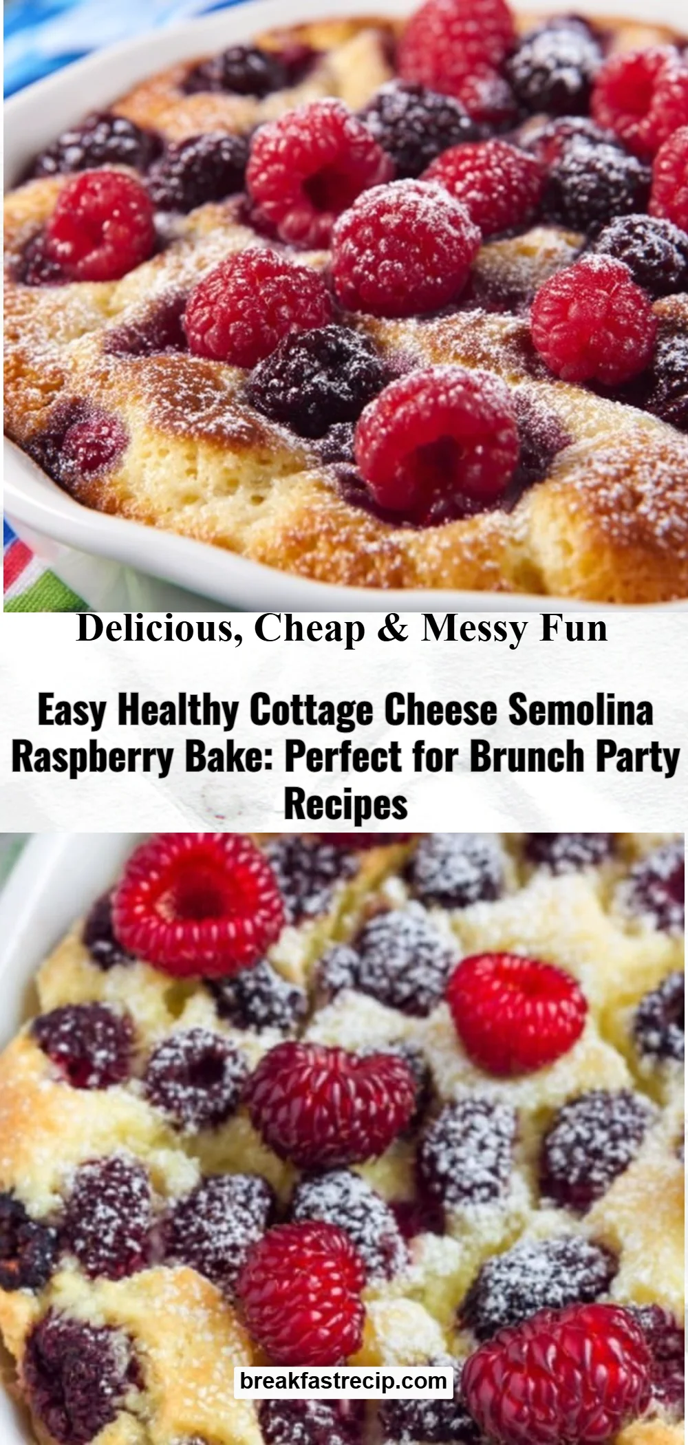 Cottage Cheese Semolina Raspberry Bake