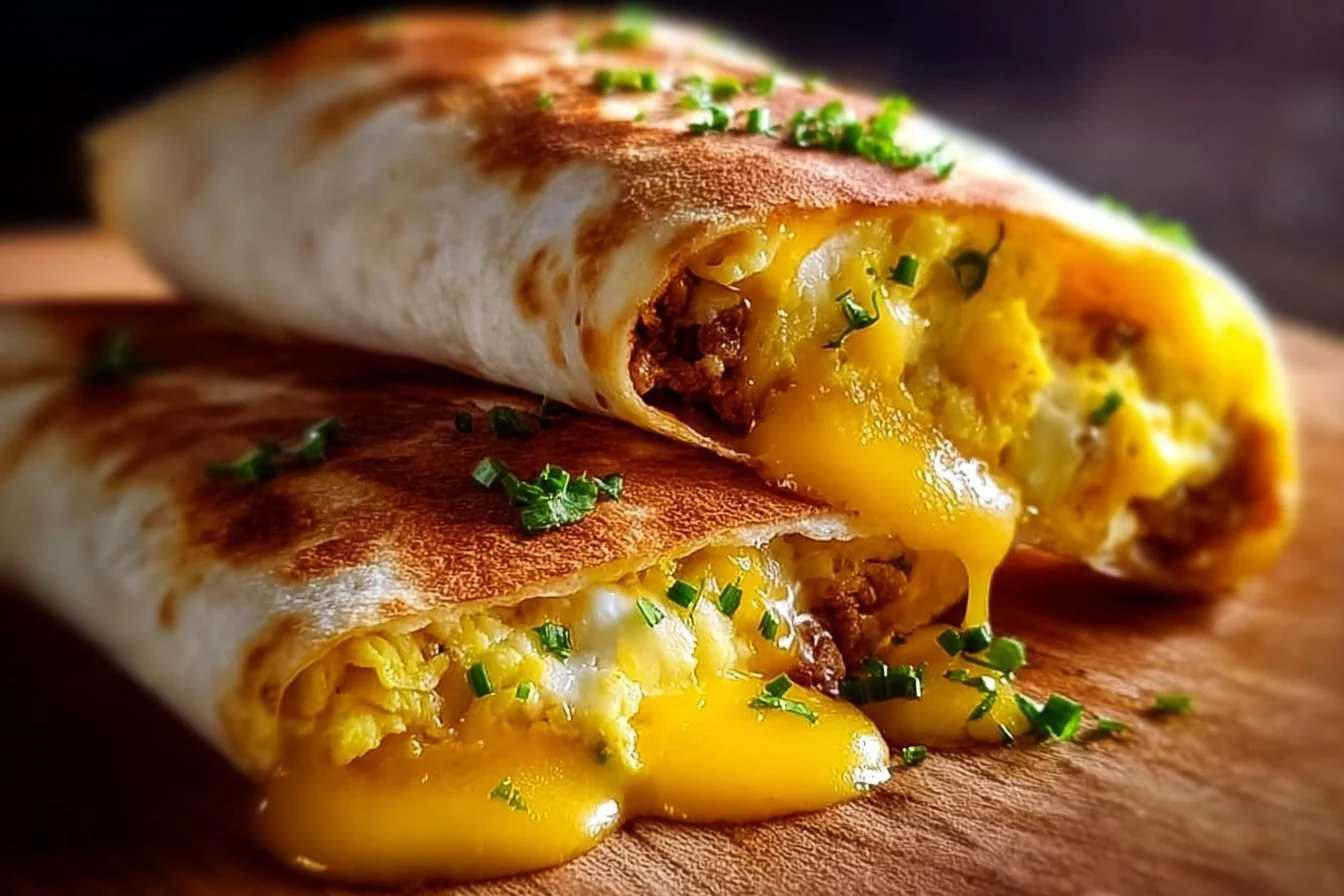 Delicious Easy Breakfast Crunchwrap served on a plate