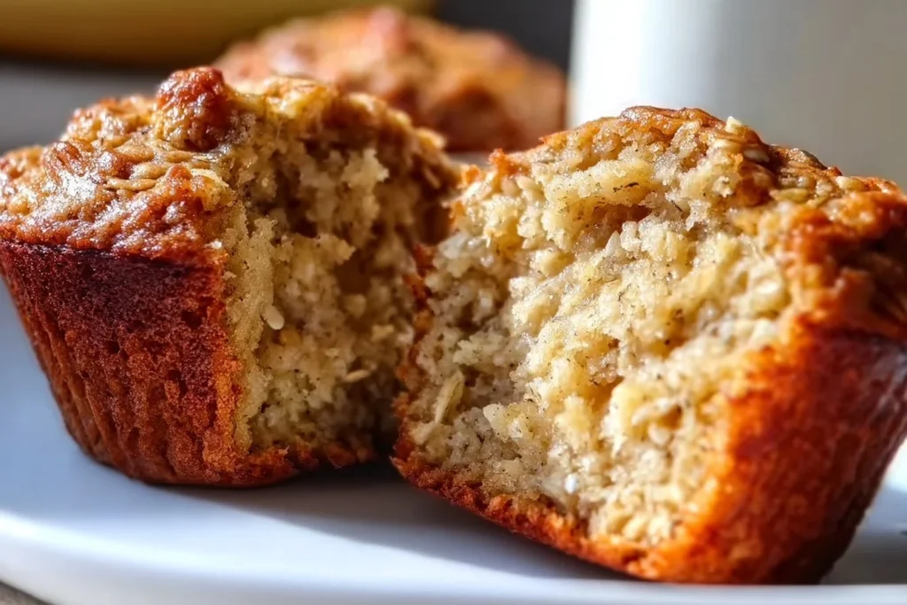 High protein banana oat muffins, healthy snack, easy recipe