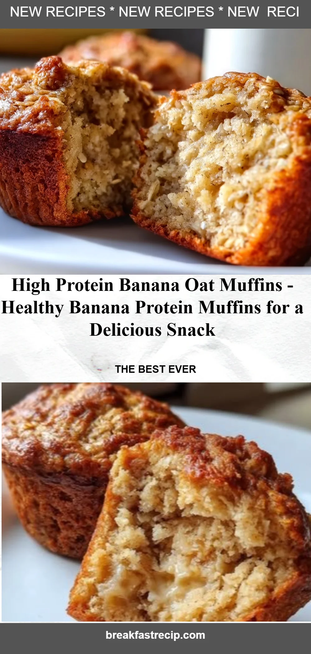 High Protein Banana Oat Muffins