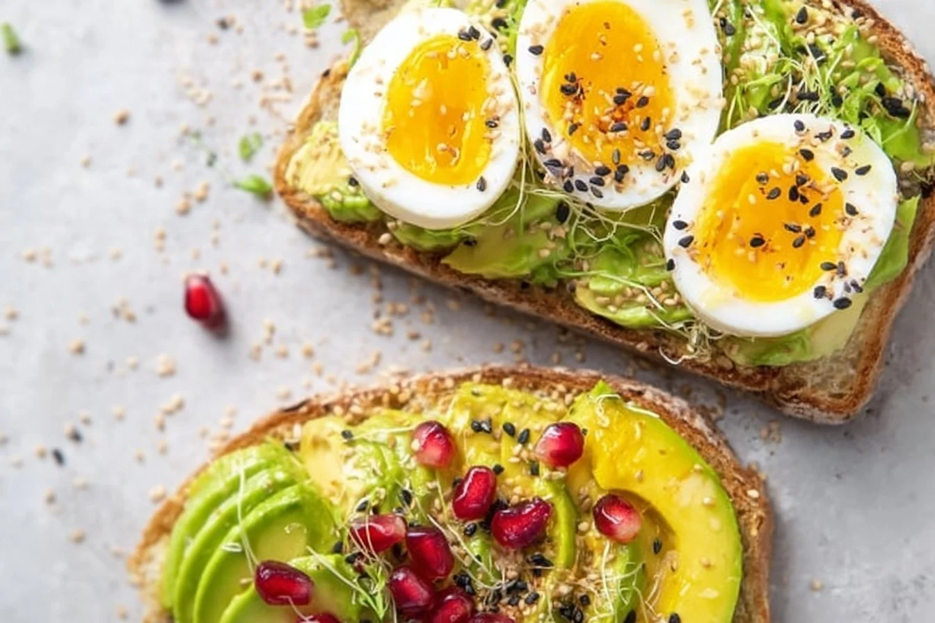 High-protein dairy-free breakfast bowls with various toppings