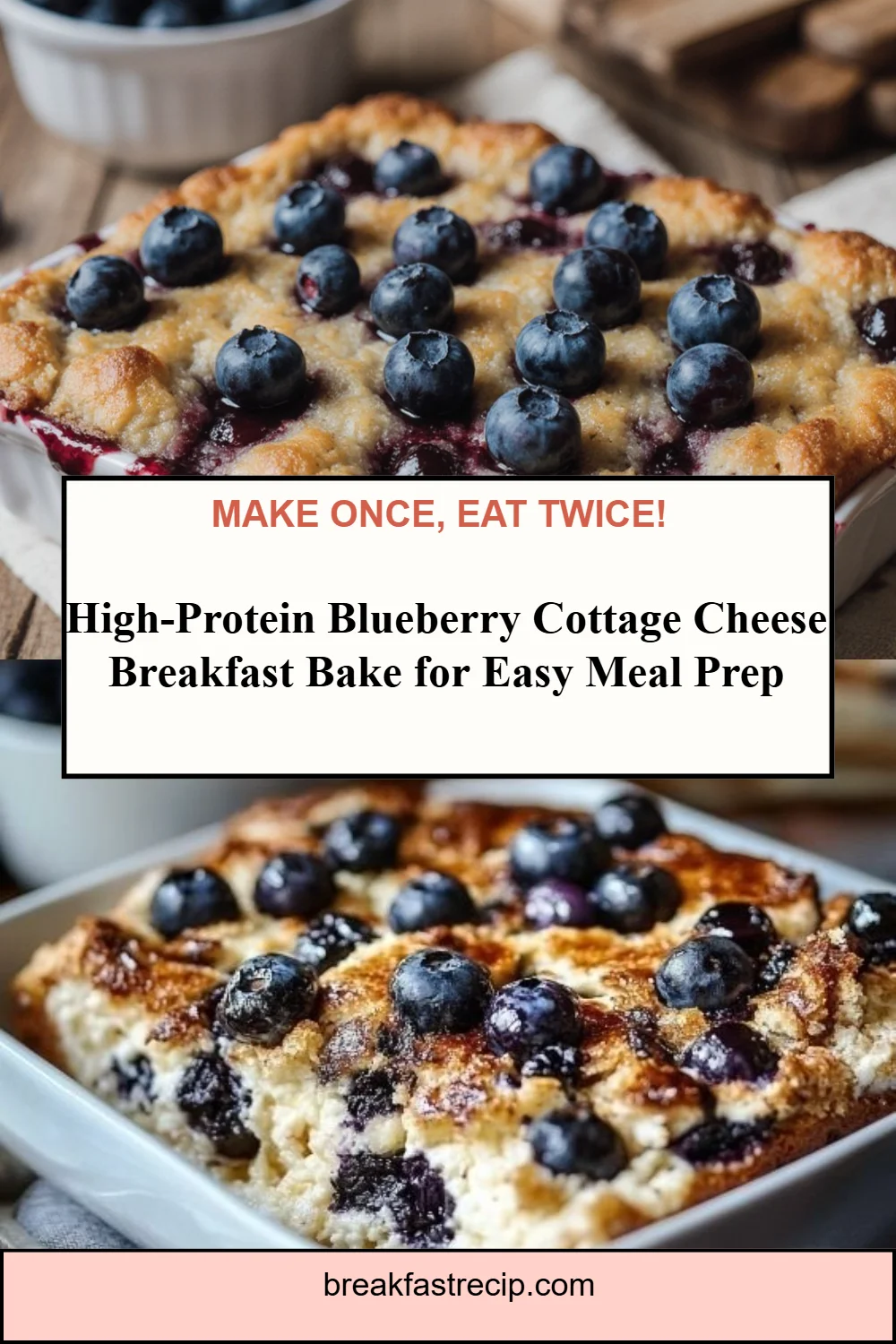 High-Protein Lemon Blueberry Breakfast Bake