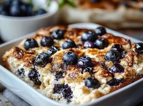 High-Protein Lemon Blueberry Breakfast Bake