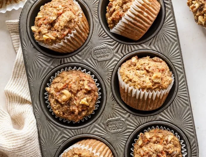 One-Bowl Healthy Oatmeal Carrot Muffins