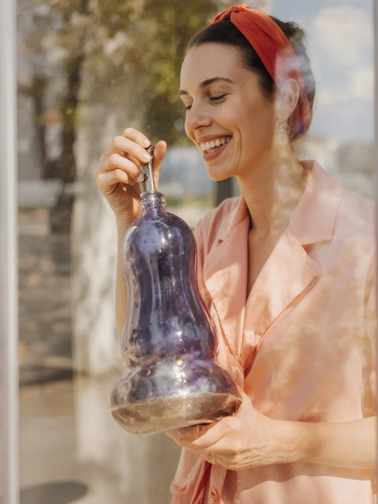 A bowl of overnight oats topped with fresh fruit and alongside egg muffins for breakfast.