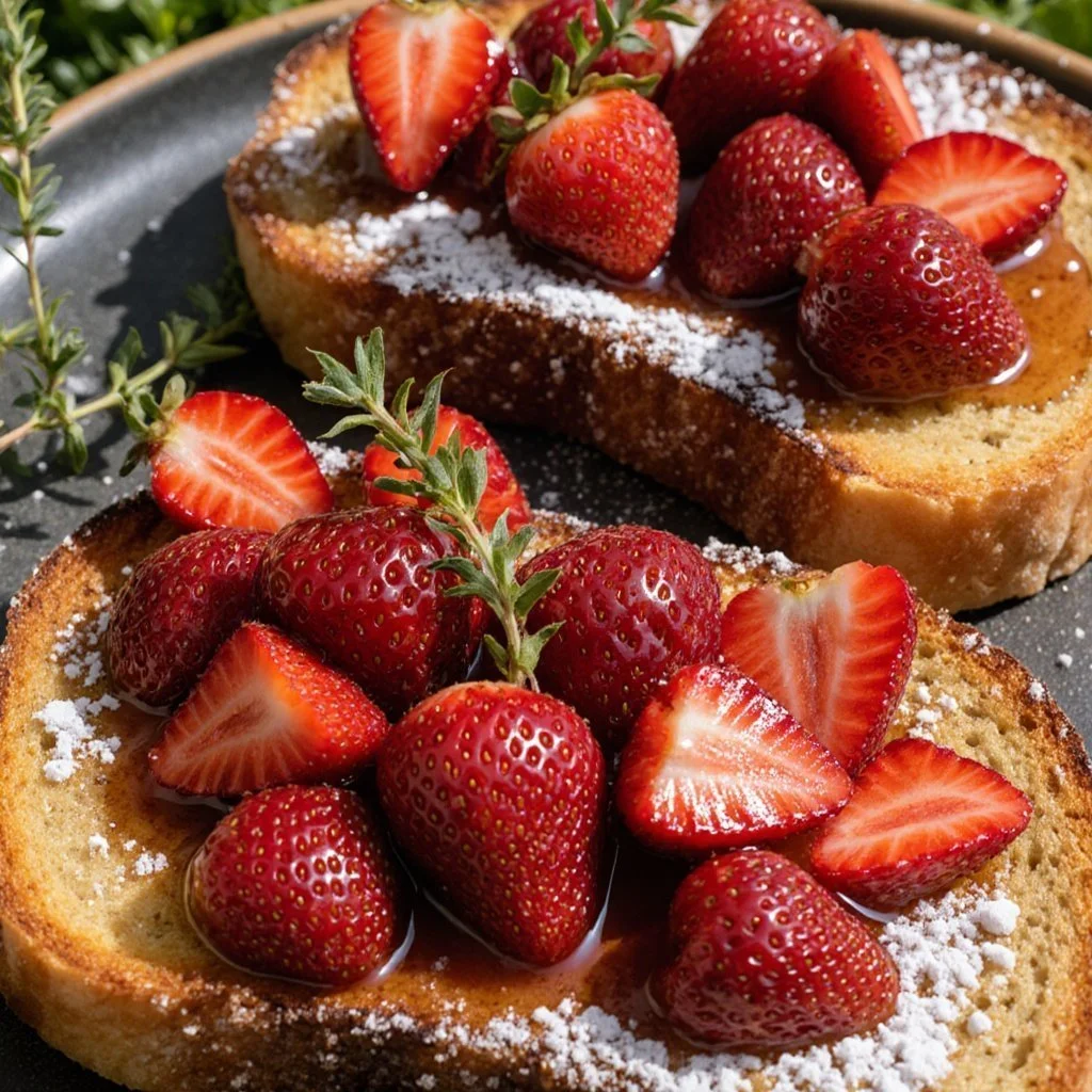 Roasted Strawberry Whipped Ricotta Toast