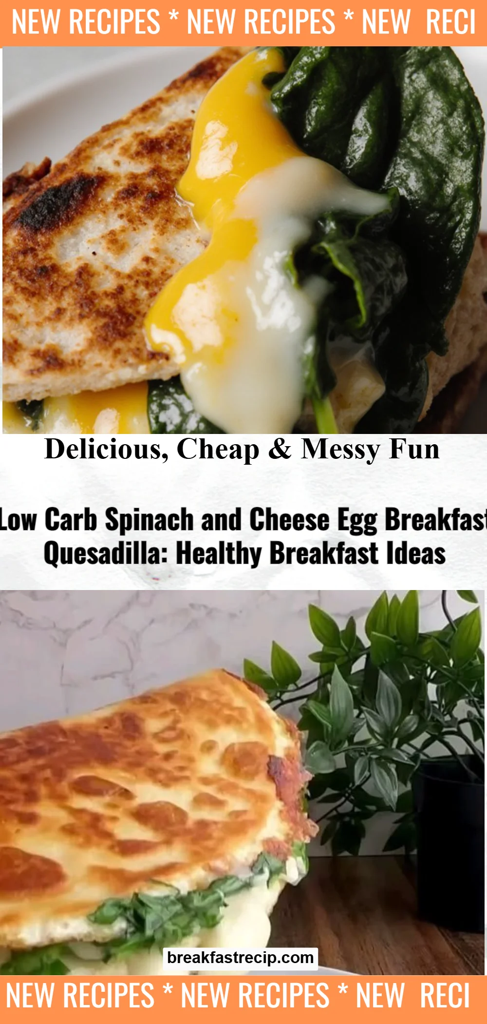Spinach and Cheese Egg Breakfast Quesadilla 6 Spinach and Cheese Egg Breakfast Quesadilla
