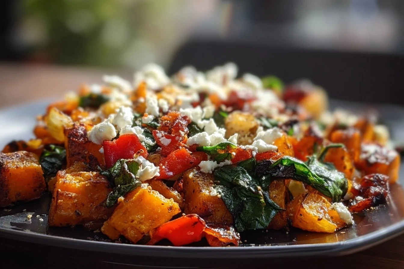 Colorful Sweet Potato Orange Hash with vibrant orange slices and fresh herbs.