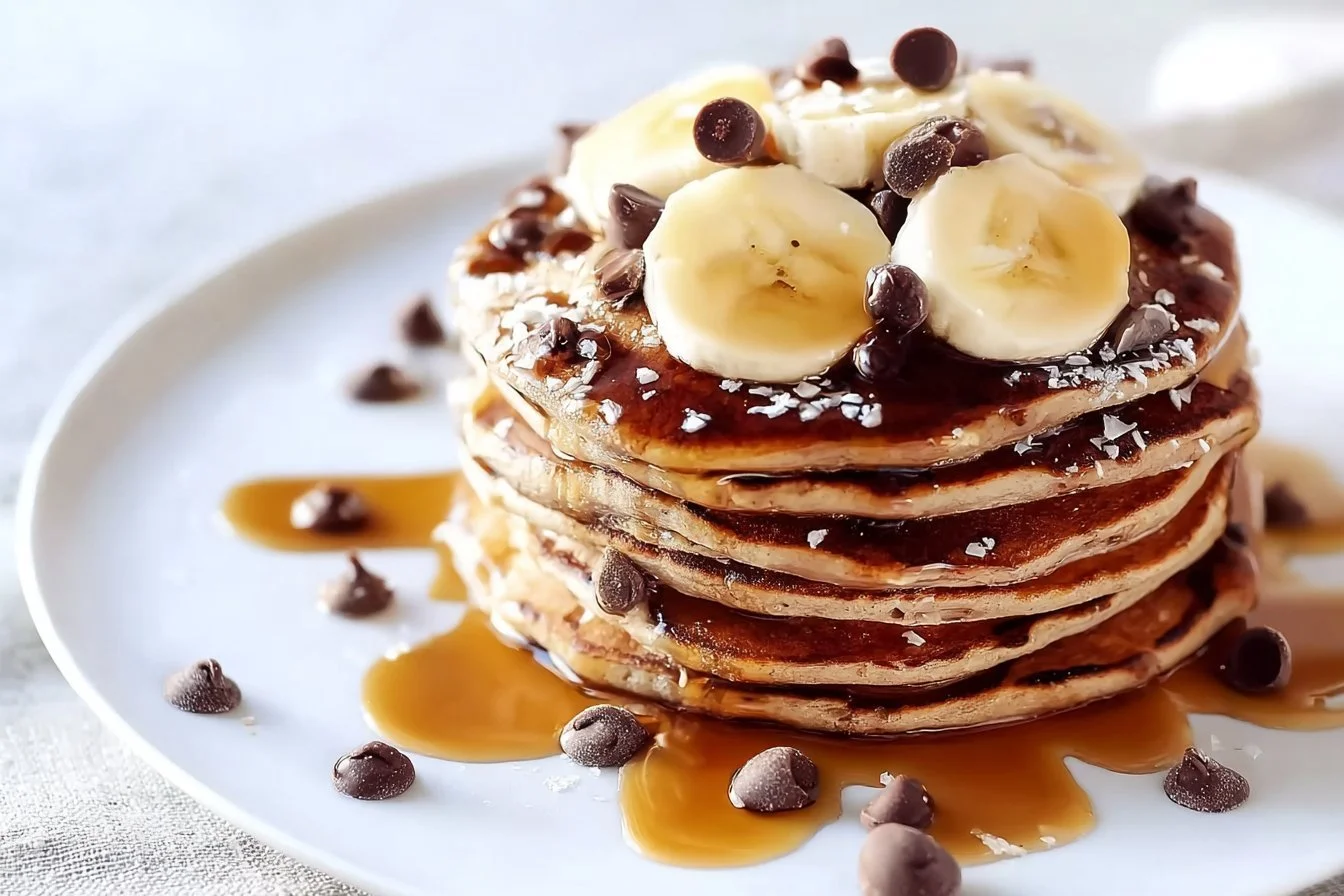 Whole Wheat Chocolate Chip Banana Bread Pancakes