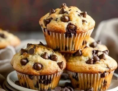 5 Ingredient Chocolate Chip Protein Muffins