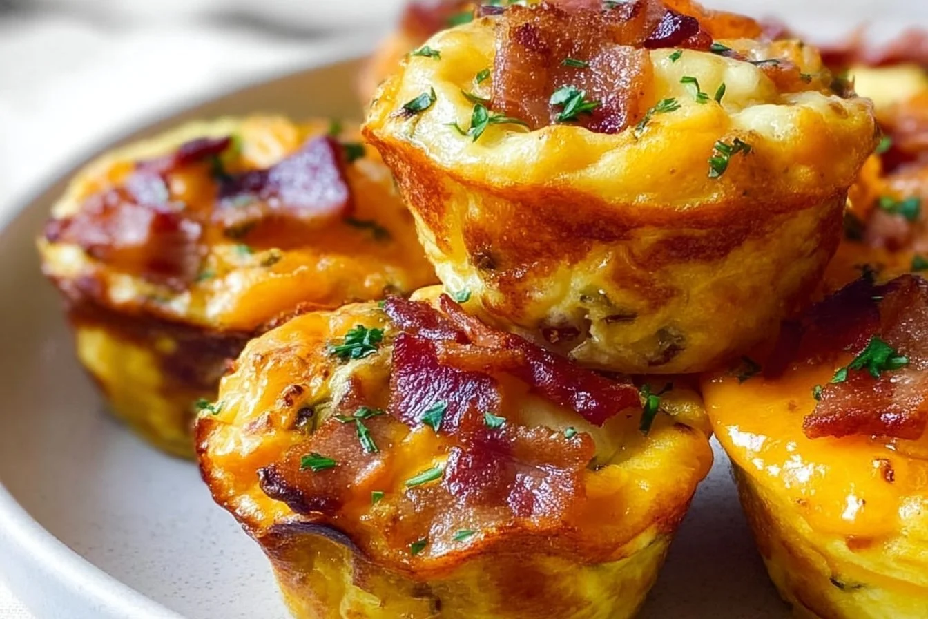 Bacon and Cheese Egg Bites 4 Delicious bacon and cheese egg bites for a perfect breakfast option