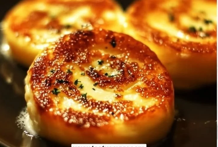Baked Cottage Cheese Eggs 4 Baked cottage cheese eggs served in a dish with herbs and spices