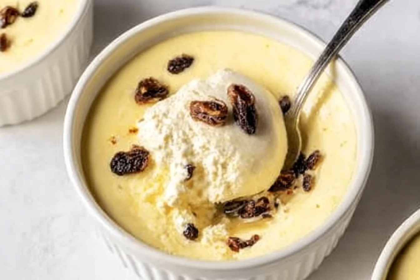 Delicious baked Greek yogurt served in a bowl with fresh fruits.