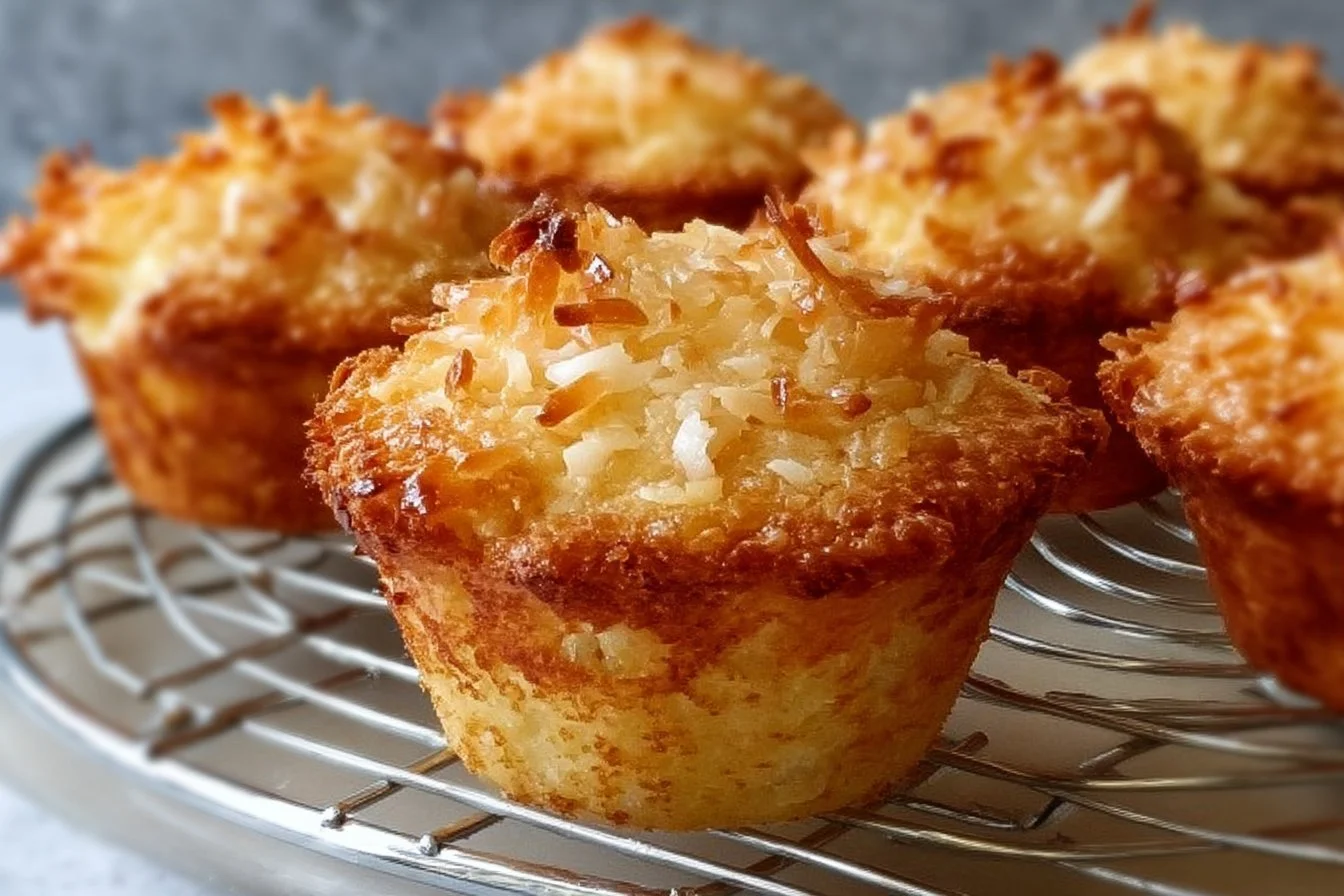 Freshly baked Coconut Pineapple Muffins with cottage cheese