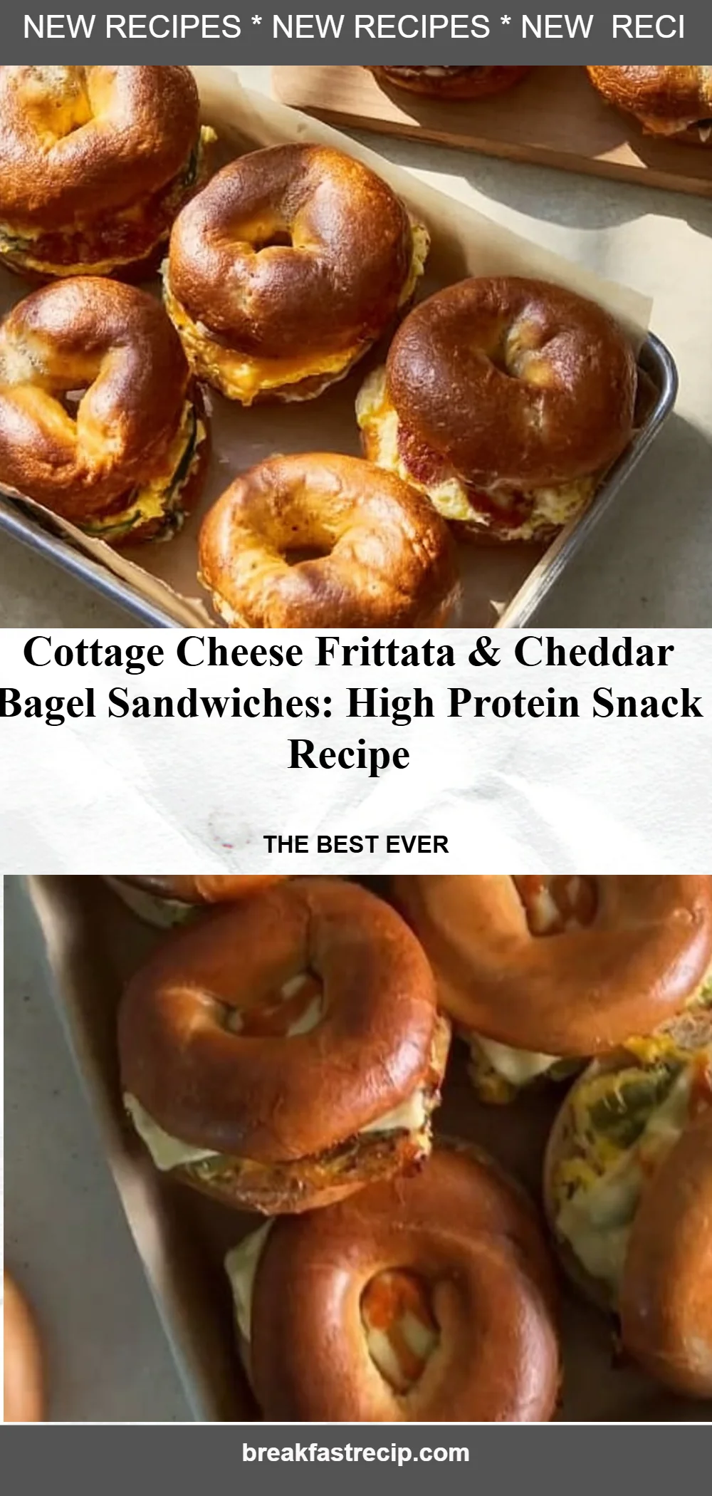 Cottage Cheese Frittata and Cheddar Bagel Sandwiches