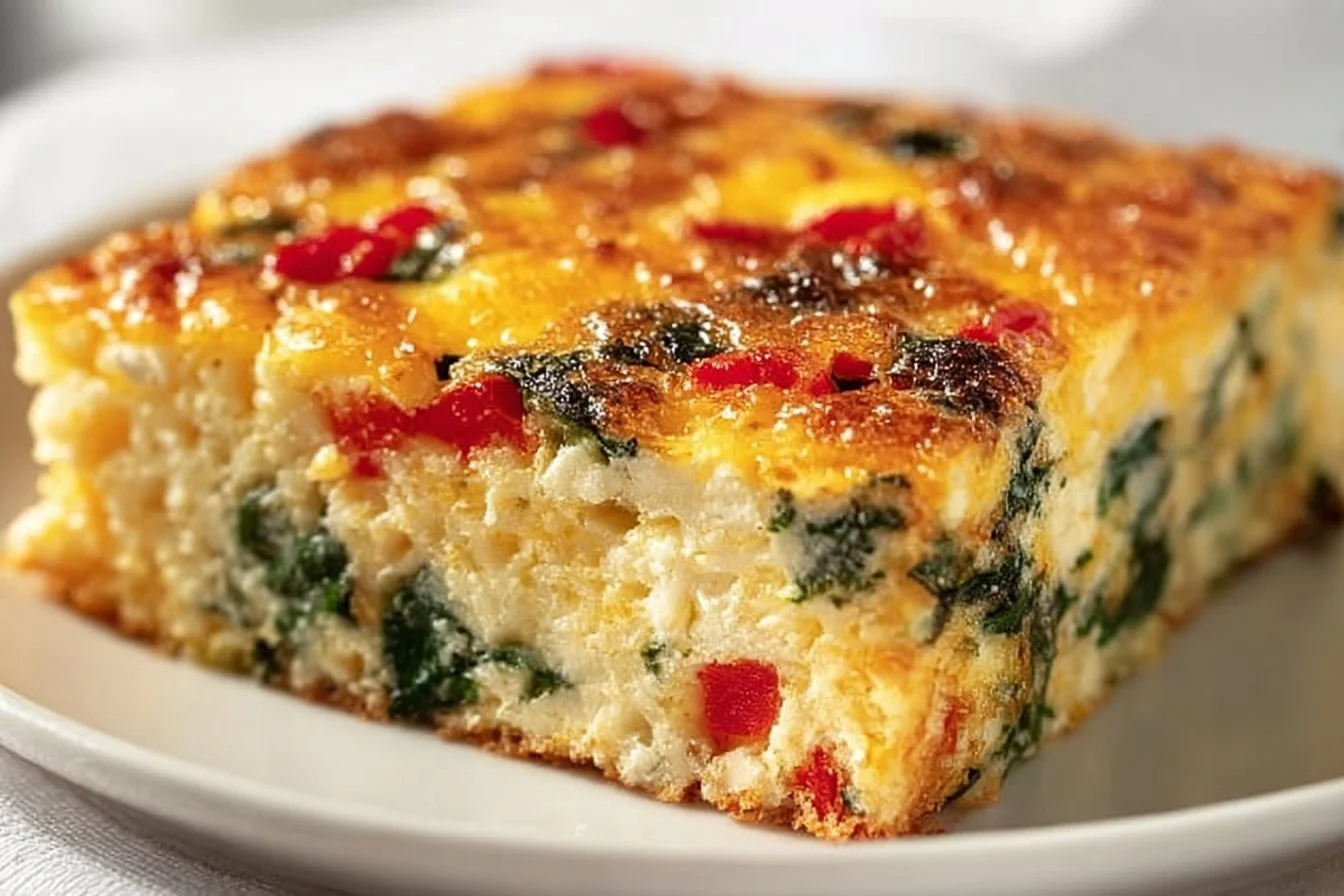 Delicious high-protein baked cottage cheese dish on a plate