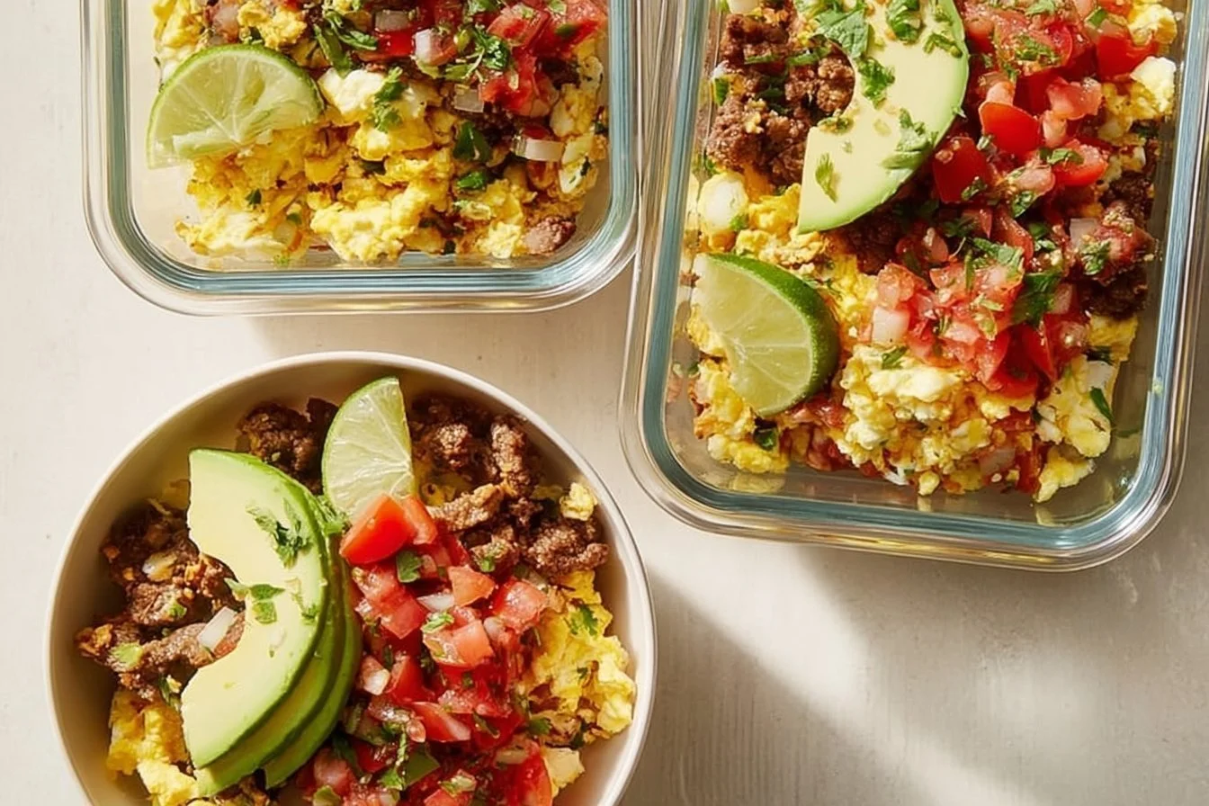 High protein breakfast bowls with eggs, quinoa, and vegetables for a nutritious meal.
