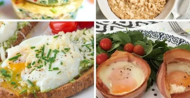 High-Protein Breakfast Ideas 4 A plate of high-protein breakfast options including eggs, Greek yogurt, and nuts.