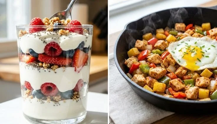 High-Protein Breakfast Ideas 4 Delicious high-protein breakfast options including eggs, yogurt, and smoothies.