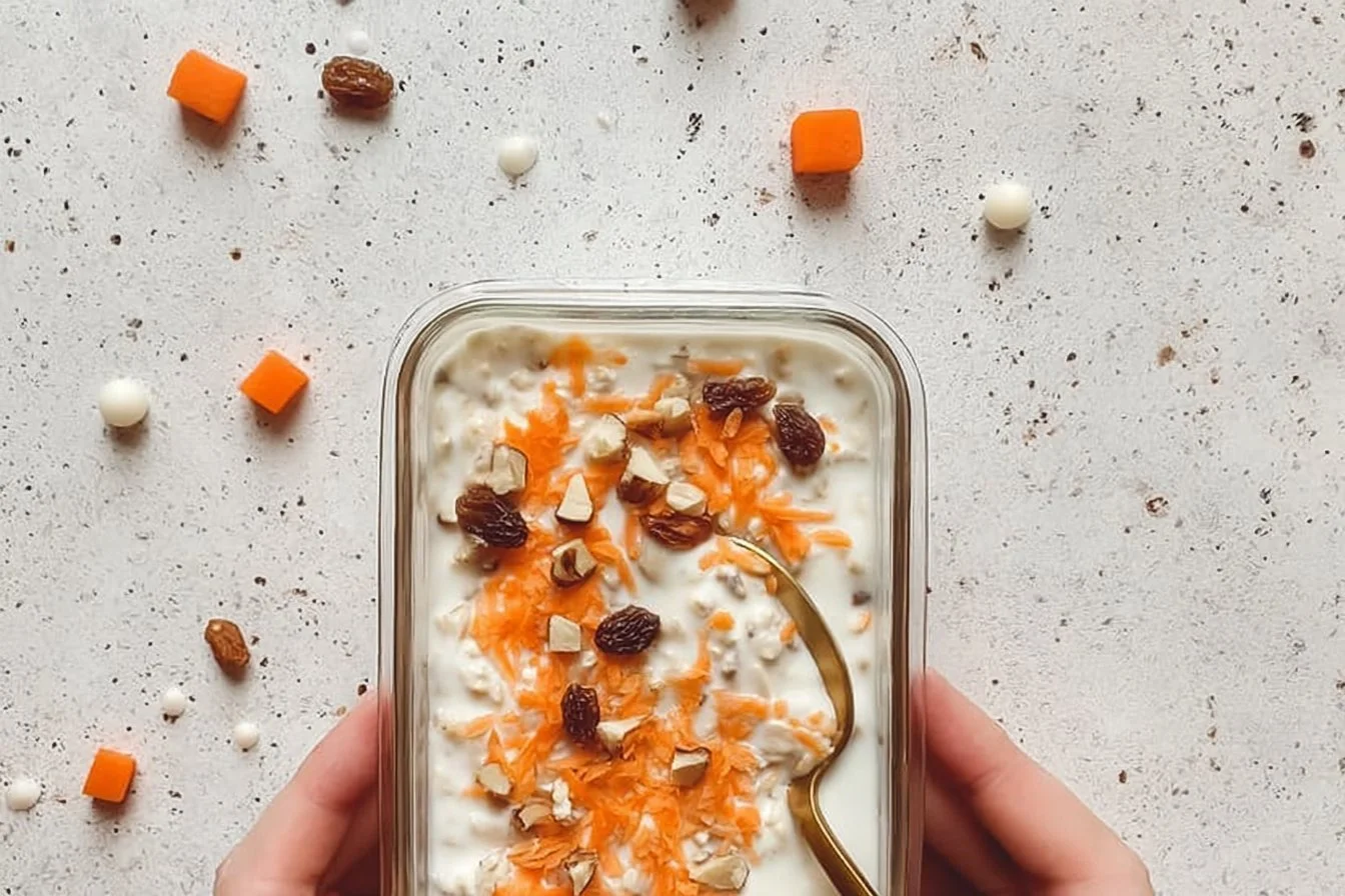 High Protein Carrot Cake Overnight Oats