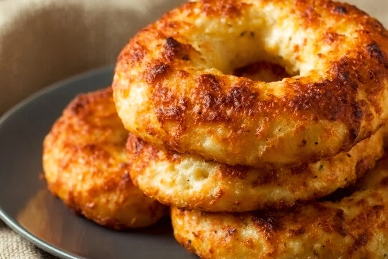 Homemade high protein cottage cheese bagels fresh out of the oven