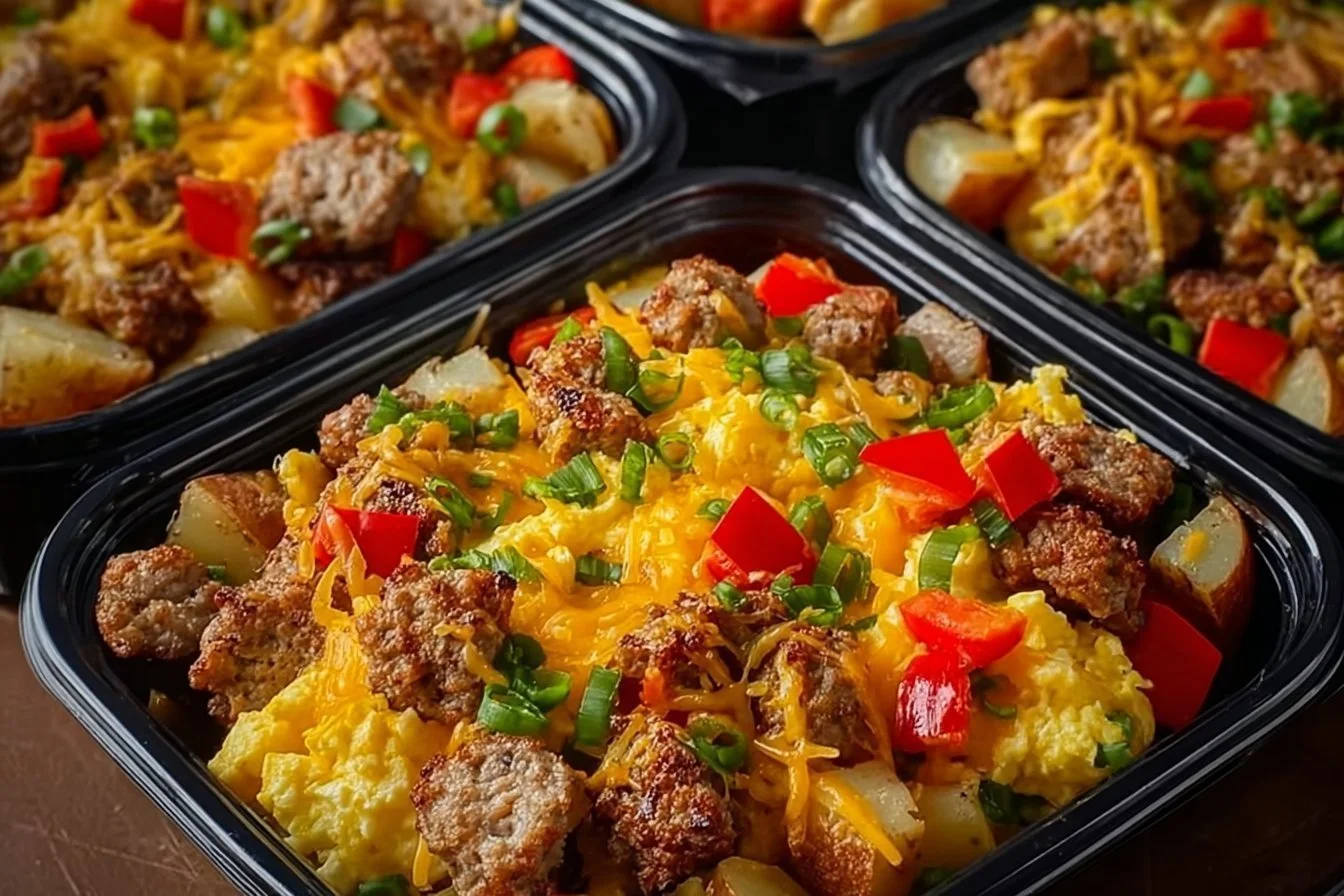 High protein freezer-friendly breakfast bowls for a nutritious meal prep.