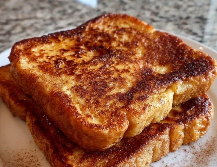 Delicious high protein French toast served with berries and syrup