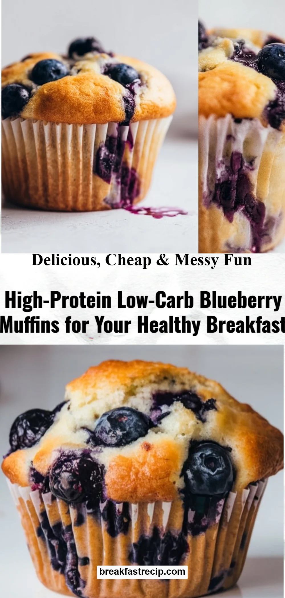 High-Protein Low-Carb Blueberry Muffins