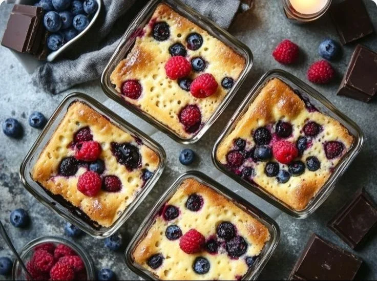 High-protein pancake bowl topped with fresh fruits and nuts