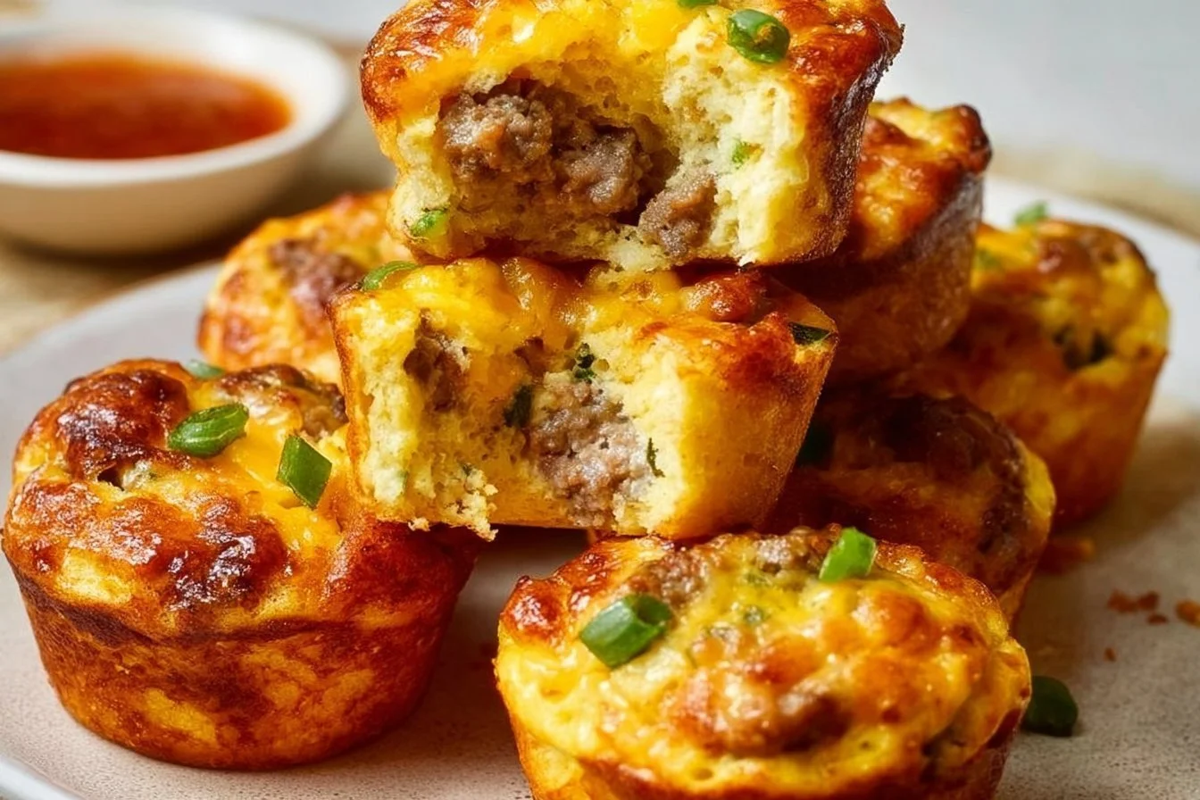 High Protein Sausage Pancake Muffins