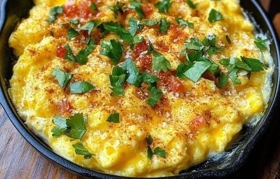 Delicious high-protein scrambled eggs served on a plate