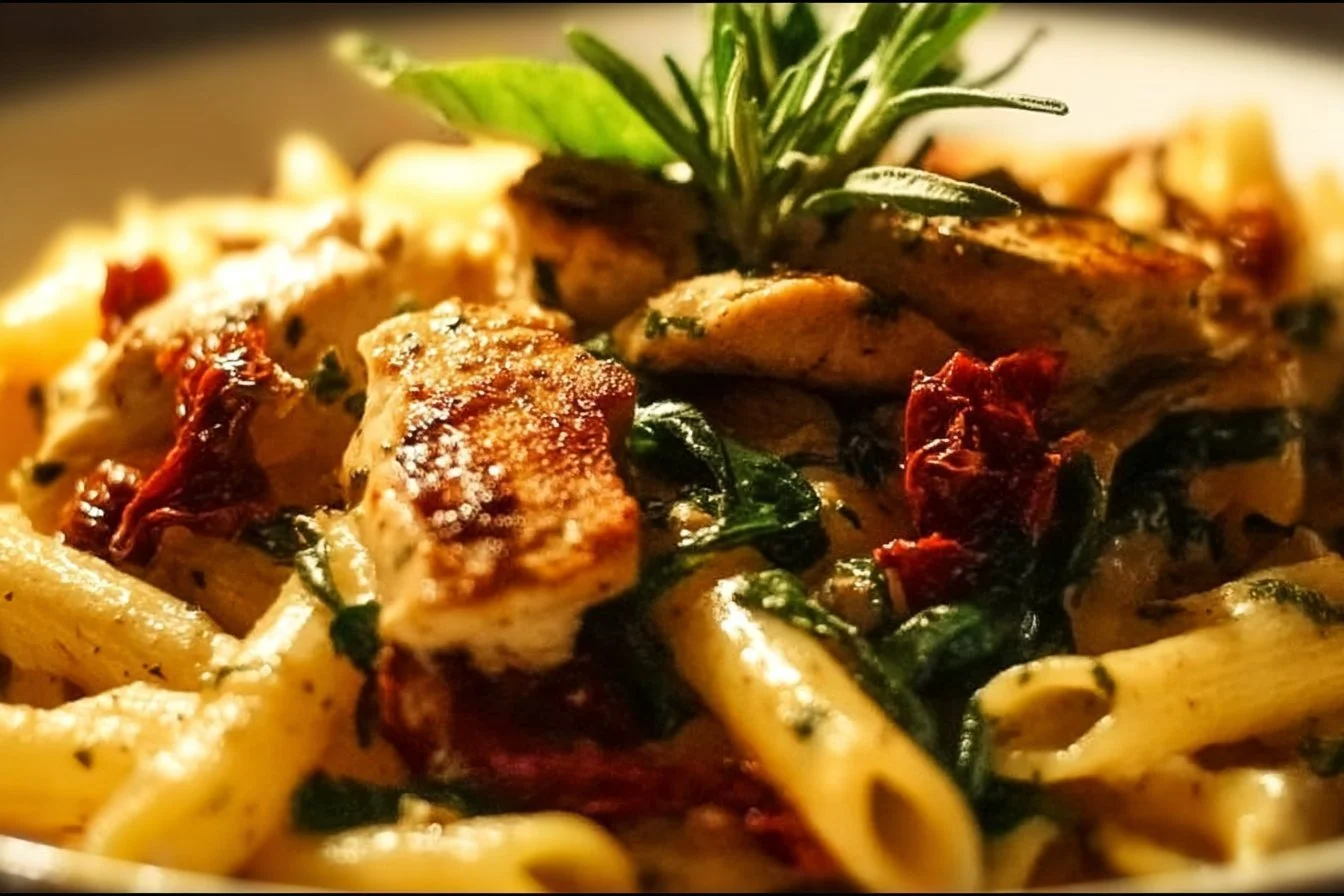 Marry Me Chicken in a pan, featuring chicken breasts in a creamy sauce with herbs.