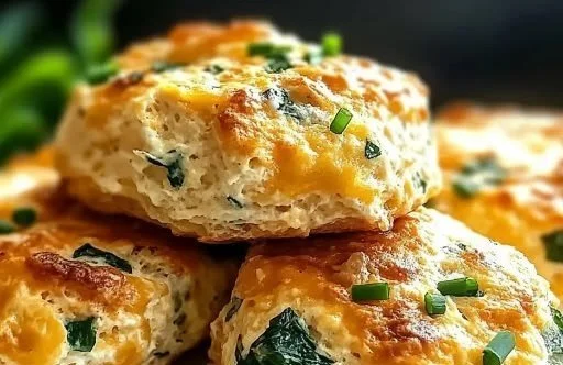 Savory breakfast protein biscuits fresh out of the oven