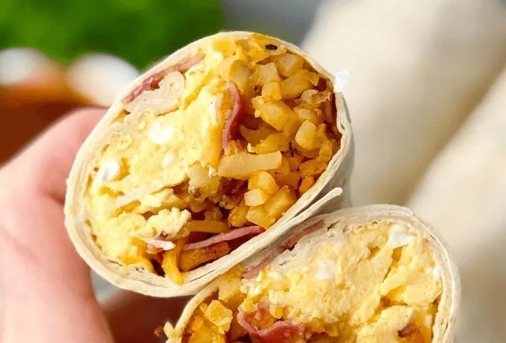 Delicious freezer breakfast burritos with hash browns for a quick meal.