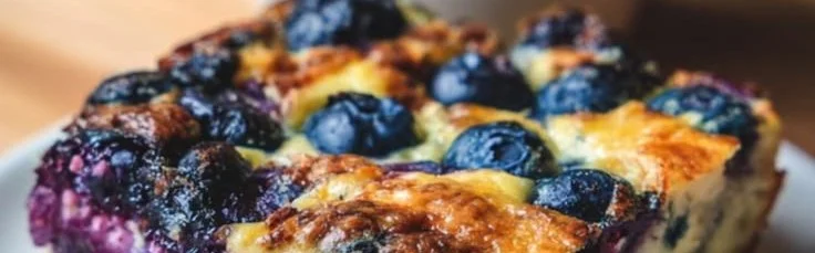 High Protein Blueberry Cottage Cheese Breakfast Bake