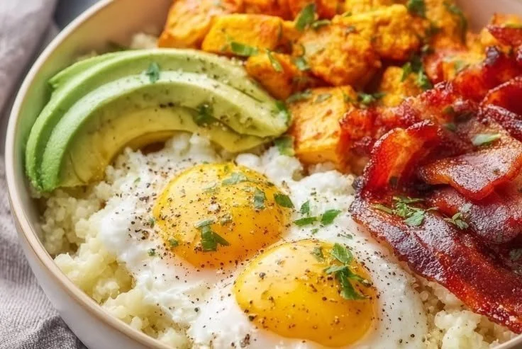 High-protein breakfast bowl filled with fresh ingredients for a healthy start.